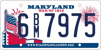 MD license plate 6BM7975