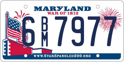 MD license plate 6BM7977