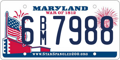 MD license plate 6BM7988