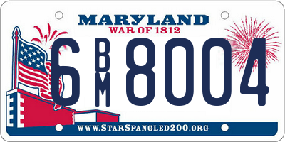 MD license plate 6BM8004