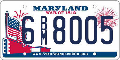 MD license plate 6BM8005