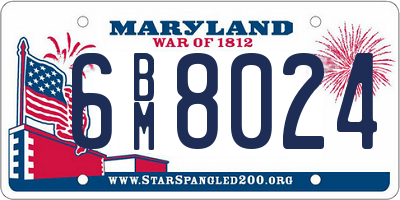 MD license plate 6BM8024