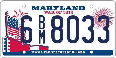 MD license plate 6BM8033