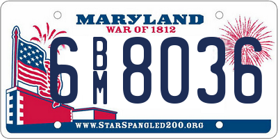 MD license plate 6BM8036