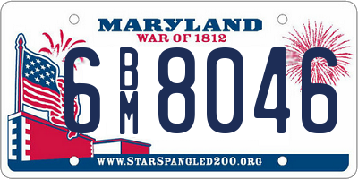 MD license plate 6BM8046