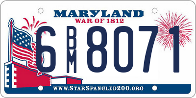 MD license plate 6BM8071