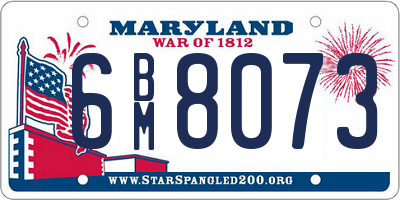 MD license plate 6BM8073
