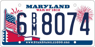 MD license plate 6BM8074