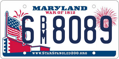 MD license plate 6BM8089