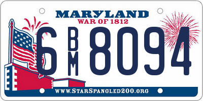 MD license plate 6BM8094