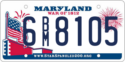 MD license plate 6BM8105