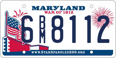 MD license plate 6BM8112