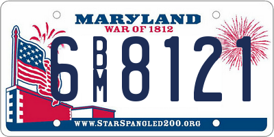 MD license plate 6BM8121