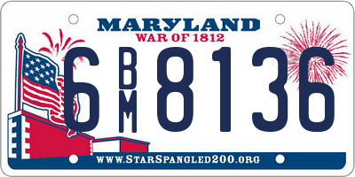 MD license plate 6BM8136