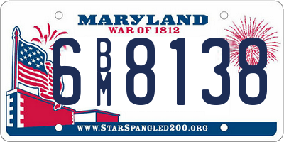 MD license plate 6BM8138