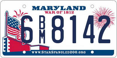 MD license plate 6BM8142
