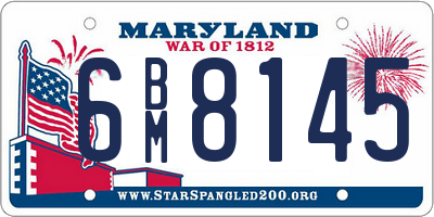 MD license plate 6BM8145