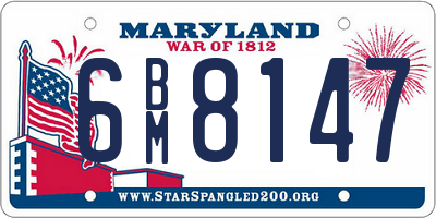 MD license plate 6BM8147