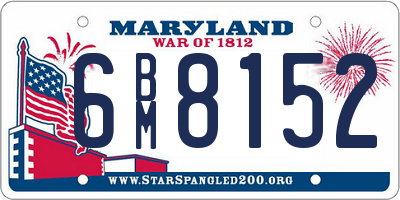 MD license plate 6BM8152