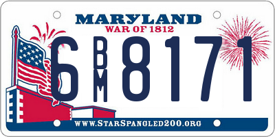 MD license plate 6BM8171