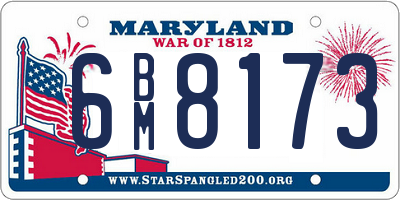 MD license plate 6BM8173