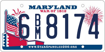 MD license plate 6BM8174