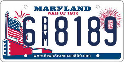 MD license plate 6BM8189