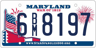 MD license plate 6BM8197