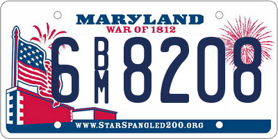 MD license plate 6BM8208