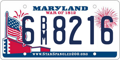 MD license plate 6BM8216
