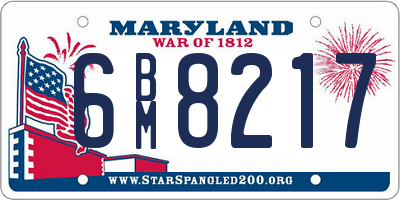 MD license plate 6BM8217