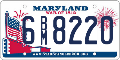 MD license plate 6BM8220