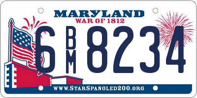 MD license plate 6BM8234