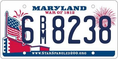 MD license plate 6BM8238