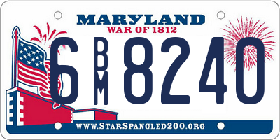 MD license plate 6BM8240