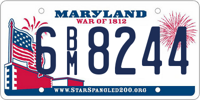 MD license plate 6BM8244