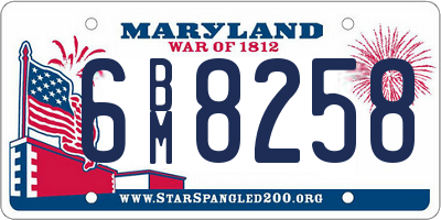 MD license plate 6BM8258