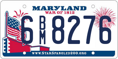 MD license plate 6BM8276