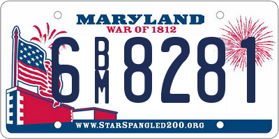 MD license plate 6BM8281