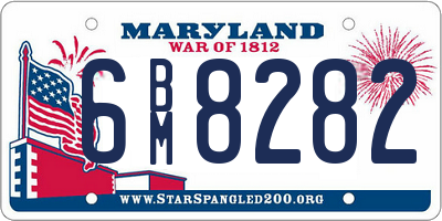 MD license plate 6BM8282