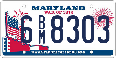 MD license plate 6BM8303