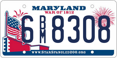 MD license plate 6BM8308