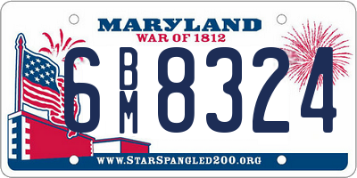 MD license plate 6BM8324