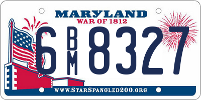 MD license plate 6BM8327