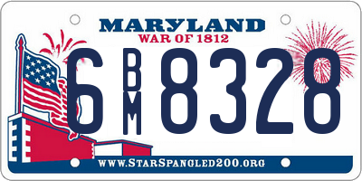 MD license plate 6BM8328