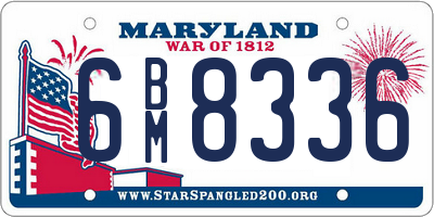 MD license plate 6BM8336