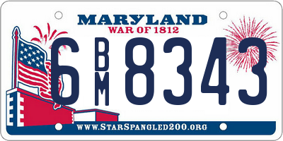 MD license plate 6BM8343