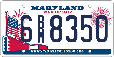 MD license plate 6BM8350