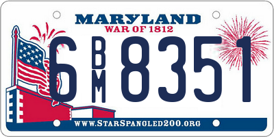MD license plate 6BM8351