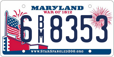 MD license plate 6BM8353